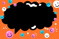 Emoticon speech bubble background, colorful design