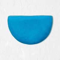 Blue semi-circle geometric shape clay collage element psd