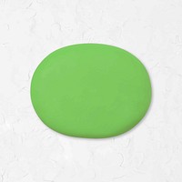 Green round shape clay badge collage element vector