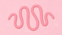 Pink squiggle shape clay collage element psd
