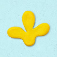Yellow flower shape clay collage element psd