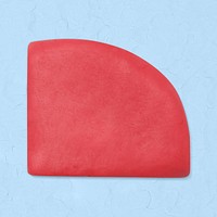 Red half-arch shape clay textured collage element psd