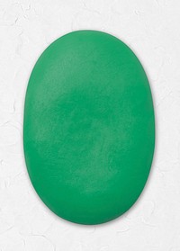 Green oval shape clay textured collage element psd