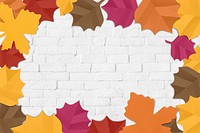 White paper craft leaf frame background