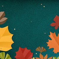 Green paper craft leaf border background