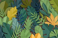 Green paper craft leaf background