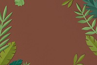 Brown paper craft leaf frame background