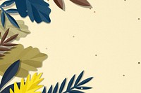 Beige paper craft leaf border background