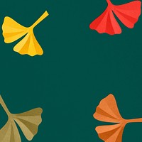 Green paper craft leaf frame background