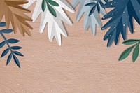 Brown paper craft leaf border background