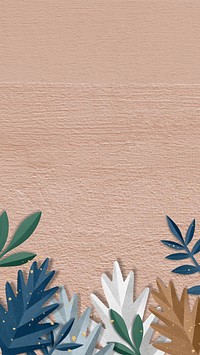 Paper leaf border iPhone wallpaper