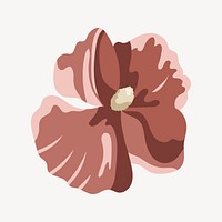 Red aesthetic flower vector