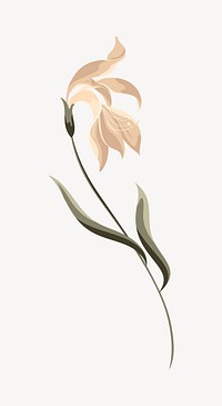 Beige flower aesthetic vector