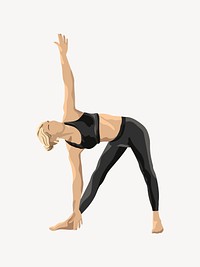 Woman yoga triangle pose vector