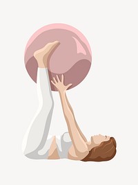 Woman yoga ball vector