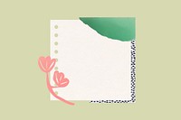 Simple paper note, minimal flower paper cut design