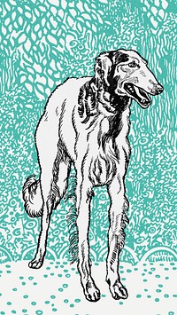 Greyhound illustration, green Phone wallpaper