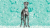 Vintage greyhound illustration desktop wallpaper