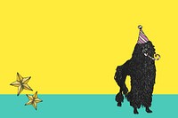 Poodle birthday, yellow background image