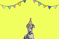 Greyhound birthday illustration background image