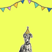 Greyhound birthday illustration background image