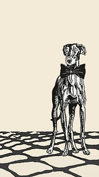 Vintage greyhound illustration iPhone wallpaper