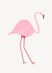 Pink flamingo vector pastel illustration