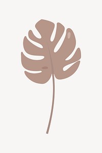 Monstera leaf vector pastel illustration