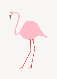 Pink flamingo vector pastel illustration