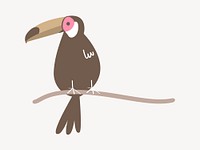 Toucan bird vector pastel illustration