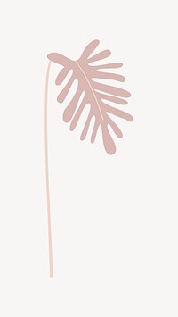 Monstera leaf vector pastel illustration