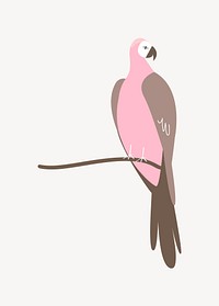 Pink parrot vector pastel illustration