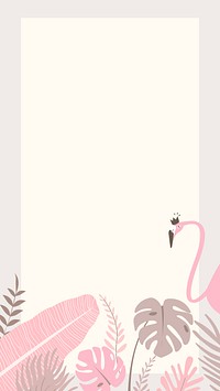 Pink flamingo frame iPhone wallpaper, beige design