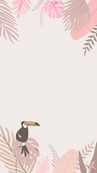 Pastel tropical aesthetic iPhone wallpaper, beige design