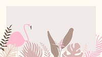 Pink tropical frame desktop wallpaper, beige design