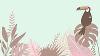 Pink tropical bird desktop wallpaper, green design