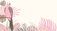 Pink tropical parrot desktop wallpaper, beige design