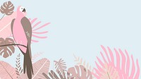 Pink tropical parrot desktop wallpaper, blue design