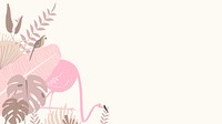 Pink tropical flamingo desktop wallpaper, beige design