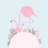 Pastel tropical flamingo blue background, blue design