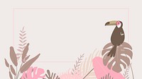 Pink tropical bird desktop wallpaper, beige design