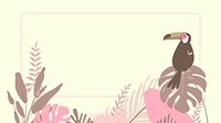 Pink tropical bird desktop wallpaper, yellow design
