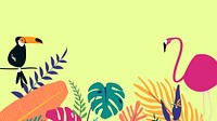 Colorful tropical botanical desktop wallpaper, green design
