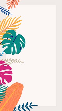 Tropical summer frame iPhone wallpaper, beige design