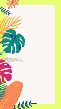 Tropical summer frame iPhone wallpaper, green design