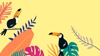 Colorful tropical bird desktop wallpaper, yellow design