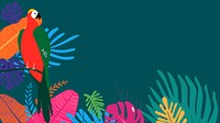 Colorful tropical parrot desktop wallpaper, green design