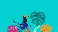 Colorful tropical bird desktop wallpaper, blue design