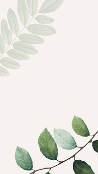 Leaf border beige mobile wallpaper