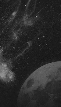 Aesthetic galaxy mobile wallpaper, black and white space